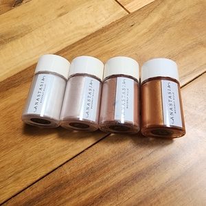 Anastasia Beverly Hills loose pigments in Icy, Crystal, Sand, and Desert